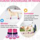 PUPTECK Anti Slip Dog Socks, Shoes with Grippers to Prevent Licking Hardwood Floors Traction, Rubber Boots & Paw Protectors for Small Dogs Cold/Hot Pavement, Senior Dogs Booties Purple, Small