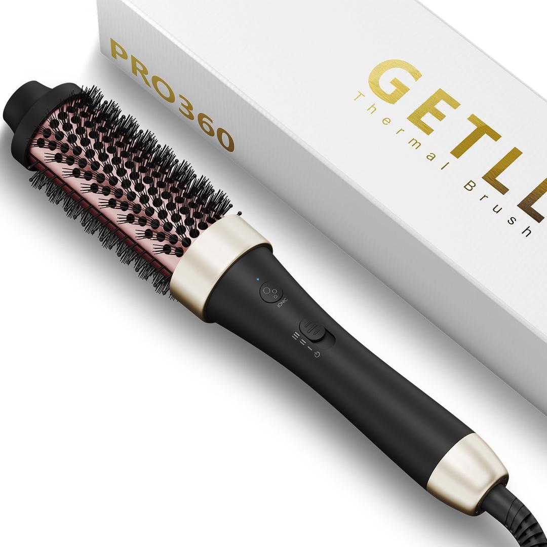 Ionic Thermal Brush Curling Iron Brush 1.5 Inch Heat Round Hair Curling Brush with Ceramic Tourmaline Hair Styler Dual Voltage Hot Brushes for Volume Hair Curler