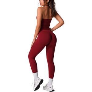 ABOCIW Workout Sets for Women Seamless Scunch Butt Lifting Impact Leggings Halter Sports Bra 2 Piece Gym Outfits S