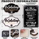 3Pcs No Soliciting Sign for Front Door, Wooden and Metal House Funny Humorous Do Not Knock or Ring Doorbell Sign