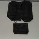 Boao 3 Piece Mesh Cosmetic Bag Mesh Makeup Bag with Zipper Pouch Travel Toiletry for Makeup Organizer Home Office Travel Accessories(Black)