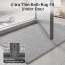 MontVoo Bath Mat,Chenille Absorbent Bathroom Mat Quick Dry Rubber Backed Bathroom Rugs Non Slip Washable Bath Mats,Ultra Thin Bathroom Rugs Fit Under Door,17"x24",Grey