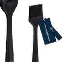 HOTEC 600 Heat Resistasnt Basting Brushes, BPA Free Silicone Pastry Brush, Spread Oil Butter Sauce Marinades for BBQ Grill Barbecue Baking Kitchen Cooking Dishwasher Safe (Black 2)