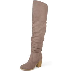 Journee Women's Wide Calf Kaison Boots Taupe, 10