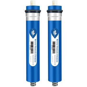 Membrane Solutions 100 GPD RO Membrane, Reverse Osmosis Membrane, RO Membrane Replacement, Reverse Osmosis Filter Replacement for Under Sink Home Drinking RO Water Purifier System (2 Pack)