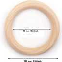 4 Inch Wooden Rings for Craft, 10Pack 100mm Diameter Unfinished Solid Wood Rings for Crafts, Nature Smooth Wood Rings for Macrame Craft, Pendant Connectors and Jewelry Making