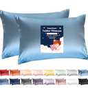 Deep Dream Toddler Pillowcases for 13x18 Pillow 2 Pack, 100% Cotton Travel Pillow Case Cover, 600 Thread Count Cotton Pillow Covers, Soft & Breathable Small Pillow Cases Envelope Closure, Flint Blue