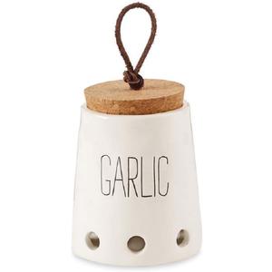 Mud Pie Garlic Keepers (White with Cork Top)