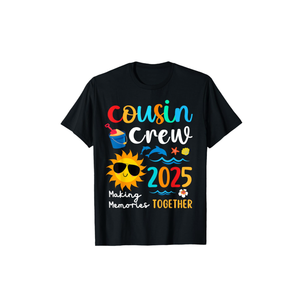 Cousin crew 2025 Summer Vacation Beach Family Trips Matching T-Shirt, Large