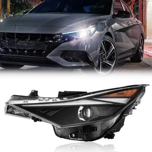 TODO Headlights Assembly Compatible with 2021 2022 Hyundai Elantra, Left Driver Headlamp for 92101-AB000 HY2502247, Halogen Assembly with Bulbs Included