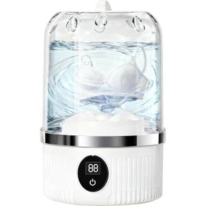 Underwear Washer, Portable Mini Washing Machine, 3000mAh Rechargeable Cordless Washing-machine, Portable Small Wireless Washing Machine for Home Use, for Underwear, Small Loads, Baby Clothes (White)