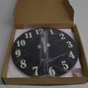 Wall Clock - 12 Inch Black Luminous Wall Clocks Battery Operated Glow in The Dark Wall Clock Silent Non Ticking Wooden Round Analog Night Light Clock for Living Room Bedroom Kitchen Home Decor