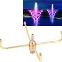 Water Fountain Nozzle,G1/2 Female Thread G3/4 Male Thread,4 Arm Rotate Water Fountain Nozzle Spray Head Sprinkler,Sprayer Fountain Nozzle for Garden, Ponds, Tabletop Fish Ponds