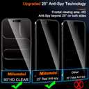 2 x Milomdoi 3 Pack Privacy Screen Protector for iPhone Air [Phone Case Friendly for 17 Air] Accessories Private Film, 3 Pacs Tempered Glass Camera Lens Protector, with Mounting Frame for Apple Anti Spy