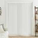 LazBlinds Vertical Blinds Replacement Slats - Room Darkening Fabric Slats for Sliding Doors & Windows, Easy-Cut Polyester, White Texture (98" W x 84" L, 25 Pcs)