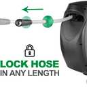 Retractable Garden Hose Reel, 120Ft x 1/2" Durable Wall Mounted Water Hose Reel with 180Swivel Bracket, 9 Pattern Sprayer, 6Ft leader hose, Smooth Automatic Rewind, Any Length Lock.