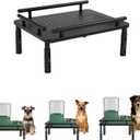 Dog Water Dispenser Stand, Metal Raised Holder for Pet Automatic Feeders, Height Adjustable Elevated Stand for Pet Feeders, Suitable for Cats, Small & Medium Dogs [Stand Only] (13.8"  8.1", Black (Basic))