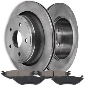 SCITOO Rear 13.86" Brake Pads and Rotors Kits Fit For Chrysler Aspen 2007-2009,For Dodge For Durango 2004-2009,For Dodge Ram 1500 2002-2010,For Ram 1500 2011-2018