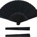 36 Pcs Black Paper Hand Fans, Handheld Fan Foldable for Weddings, Parties, DIY Projects, Dance & Photo Props, Home Decor
