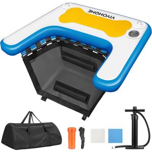 VIVOHOME Inflatable Dog Boat Ramp Float for Pets Swimming Floating Ramp Ladder with Non-Slip Pad for Pools Boats Docks Lakes