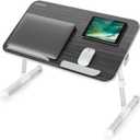 Laptop Bed Tray Table, Nearpow (Larger Size) Adjustable Laptop Bed Stand, Portable Standing Table with Foldable Legs, Foldable Lap Tablet Table for Sofa Couch Floor - Large Size (Black)