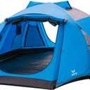 Camping Tent 3-4 Person, Waterproof Family Dome Tent with Removable Rainfly, Dual Two-Way Entry Doors & Mesh Windows, Portable Outdoor Tents for Camping, 10.66 ft W x 7.22 ft D x 4.10 ft H