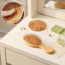 12 Pack Bamboo Hair Brush, Wooden Mini Hair Brush Bulk, Bamboo Brush for Most Hair Types, Travel Brushes, Bridesmaid Gifts