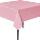 sancua Square Tablecloths 54x54 Inch - Pink Fabric Table Cloth for Square or Round Tables, Washable Polyester Table Cover for Dinner, Holiday Party, Decorative Display Tables