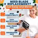 Replacement Lid for Ninja Blender Fits NEW Rim Extension Pitcher Only, Compatible with Models BL770 BL770W BL771 BL771C BL772 BL772Q BL773CCO Blender Lid Replacement 72 Oz Wide Jar Compatible