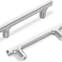 3 x Lardmon 3 Pack Brushed Satin Nickel Modern Cabinet Pulls 4.4 Inch(112mm) Total Length | 3 Inch(76mm) Hole Center Bar Pulls Kitchen Cabinet Handles Solid Drawer Pulls Heavy Duty Kitchen Hardware