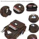 LANNSYNE Vintage Genuine Leather Backpack for men, 15.6" Laptop Backpack Travel Camping 24L Rucksack, 17" x 7.8" x 13.7"