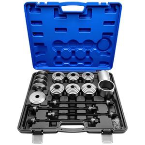 37Pcs Pull and Press Sleeve Kit, Bushing Press Kit for Most Engine Cars Vehicles, Universal Seal Bearing Bushing Removal Installation Tool Kit 4 Pulling Spindles with Nuts Case