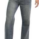 Men's Loose Fit Jeans Wide Leg Medium Weight Denim Pants Vintage Washed (28W x 32L)