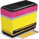 Briwooody Pencil Dispenser for Classroom Back to School Teacher Must Haves Yellow Pink Girl Classroom Decor Pencil Dispenser with Lid Pen Storage Box Teacher Gift for Middle Preschool Supplies