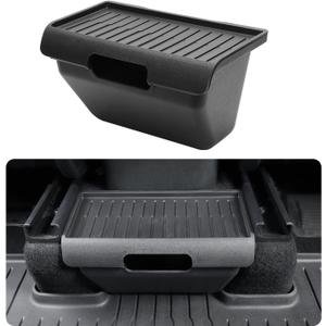 Rear Center Console Organizer for Tesla Model Y, TPE Backseat Storage Box with Anti-Slip Lid Cover Rear Middle Bin 2nd Row Seat Organizer for Model Y 2024 2023-2020 Accessories
