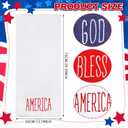FuWeave 3 Pcs Patriotic Hand Towels 13.7 x 29.5 Inch 4th of July 250th Anniversary Embroidered Cotton Red Blue White God Bless America Bathroom Kitchen Dish Towel for Independence Memorial Day Decor