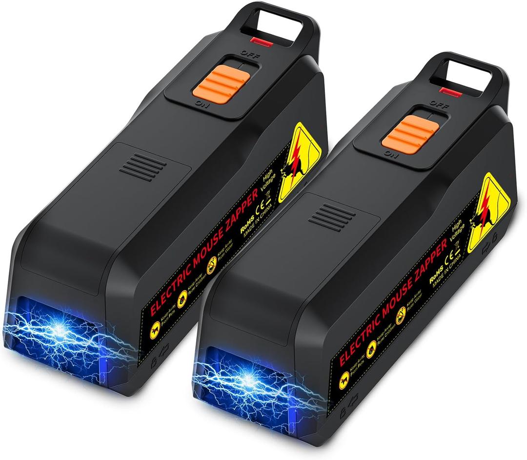 X-PEST Electronic Mouse Trap 2 Pack  Electric Mouse Trap Zapper for Indoor & Outdoor Use, Reusable Rodent Trap, No Touch No See, Effective Mice & Mouse Control