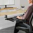 suptek Keyboard Tray Under Desk Pull Out with Adjustable 45 C Clamp for L Shaped Desk, Computer Keyboard & Mouse Tray, 25.6 (30 Including Clamps) x 11.8 inch, Black, DSF1R
