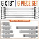 18 Inch Bungee Cords with Hooks - Heavy Duty Outdoor Black Bungee Cords with Carabiner Hooks - 6 Pack Small Bungie Cord Set - Strong Bungy Cords, Bunjee Straps with Clips