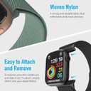 Nylon Apple Watch Bands Unisex - iWatch 1/2/3/4/5/6/7/8/9/SE/Ultra 2 Bands for 38mm/40mm/41mm/42mm/44mm/45mm/49mm - Variety Multipack 1-8 (Pack R: Black, Starlight, Pine Needle Green, Pink Sand)
