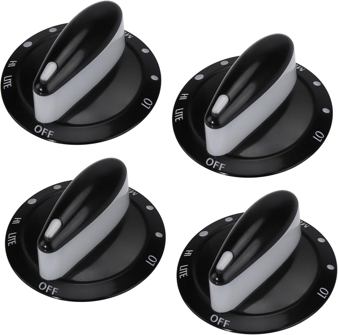 74011287 Gas Range Burner Knob Black Replacement for Maytag gas stove knobs AP4100044 PS2088607 WP74011287VP WP74011287-4 Pack