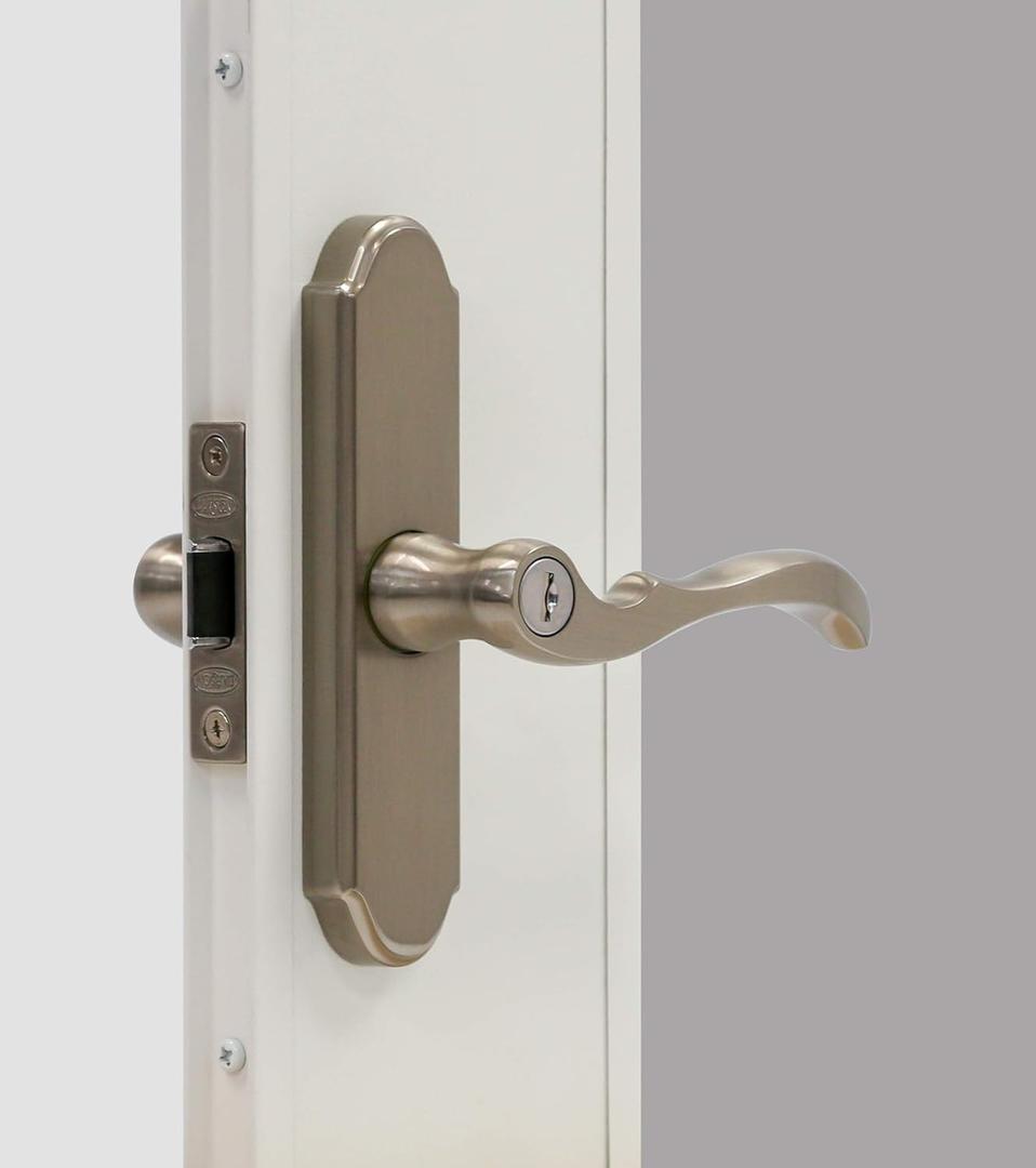 Larson Certified Storm Door M2 Mortise Brushed Nickel Handle Set, Storm Door Handle Replacement with Keyed Deadbolt