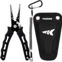 KastKing Cutthroat 7 inch Fishing Split Ring Pliers, 420 Stainless Steel Fishing Tools, Saltwater Resistant Fishing Gear, Tungsten Carbide Cutters (Black)