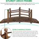 5FT Wooden Garden Bridge Arch Stained Finish Footbridge Decorative Backyard Bridge with Double Safety Railings Outdoor Lawn Pond Bridge Walkway for Garden Yard Patio Courtyard Farm Stream Creek