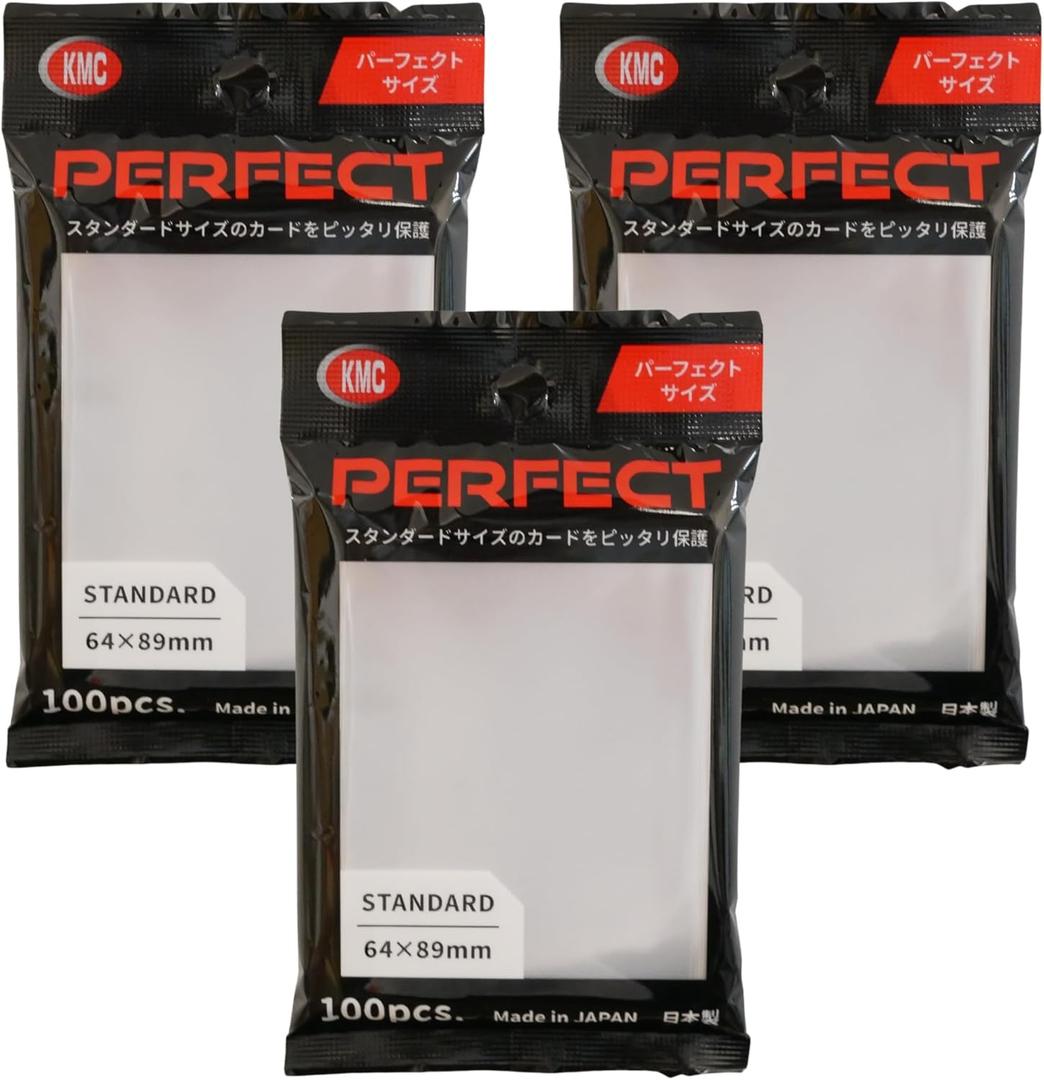 KMC 100 Pochettes Card Barrier Perfect Size Soft Sleeves, 3 Pack/Total 300 Pochettes [Komainu-Dou Original Package], Clear