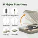 Travel Bottle Brush, Travel Bottle Cleaner Kit with Bottle Drying Rack, Transparent Coffee