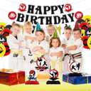 KEFAN Karate Sports Party Supplies - Taekwondo Birthday Banners, Cake Toppers, Table Centerpieces, Balloons for Boy Girl Party