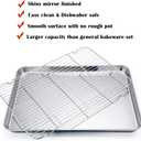 P&P CHEF 19.6 Inch Baking Sheet Pan with Rack Set, Stainless Steel Cookie Sheet Pan Tray with Cooling Rack for Oven Use, Cooking Roasting, Non Toxic & Dishwasher Safe, Heavy Duty