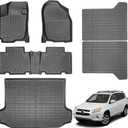 TPE All-Weather Floor Mats Set Compatible with Toyota RAV4 2006-2012 5 Seats - 1st & 2nd Row Floor Liners + Cargo Liner Trunk Mat + Backrest Protector, Waterproof, Anti-Slip Interior Accessories
