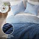 Intelligent Design Twin Comforter Set, Plush Bedding, Microfiber Reverse, 2 Piece, Lightweight, Super Soft Ribbed Velvet Comforter 1 Sham, All Season Fluffy Bed Set, Avril, Twin/Twin XL Blue Ombre